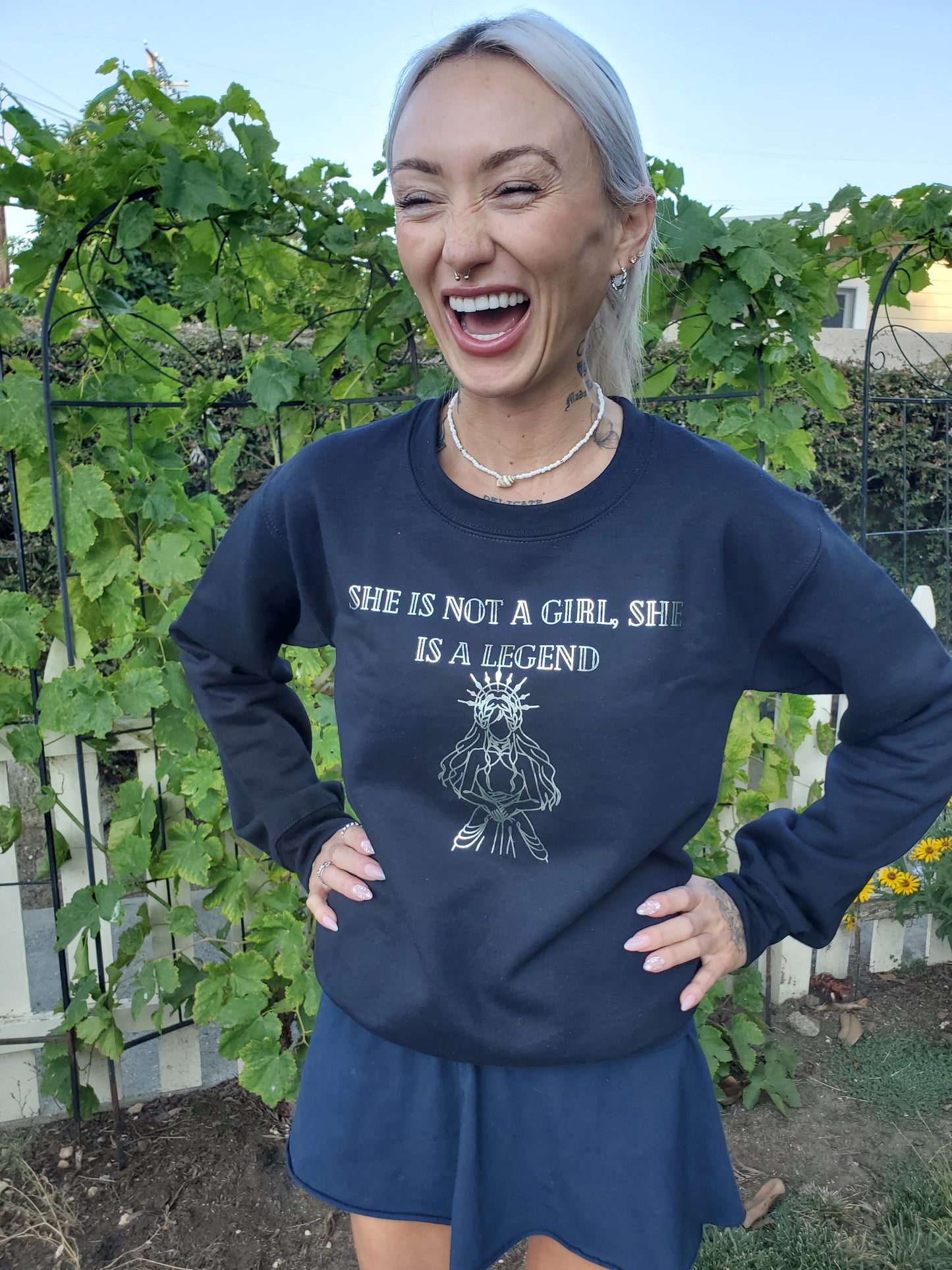 She is Legend Metallic Sweatshirt