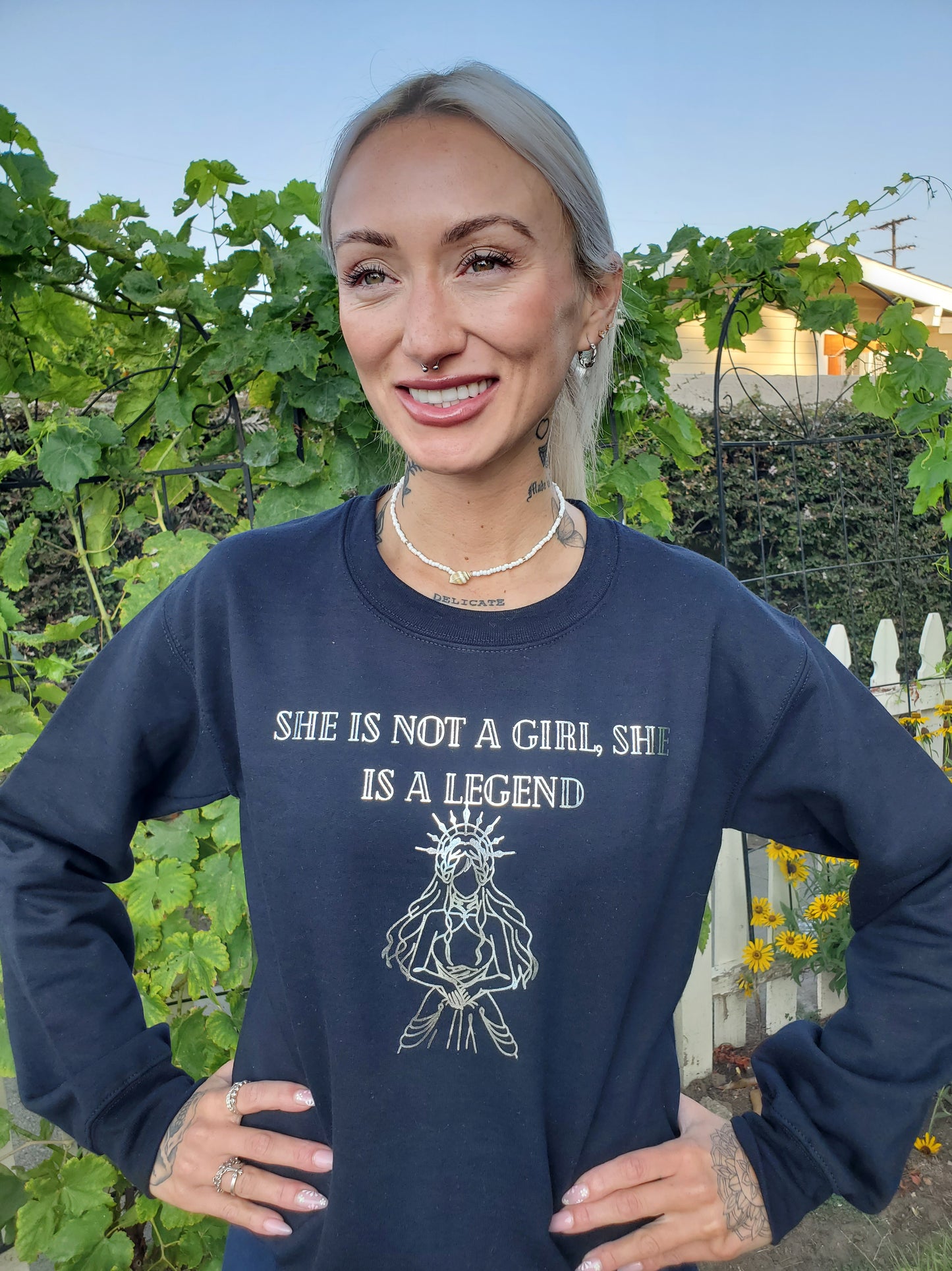 She is Legend Metallic Sweatshirt