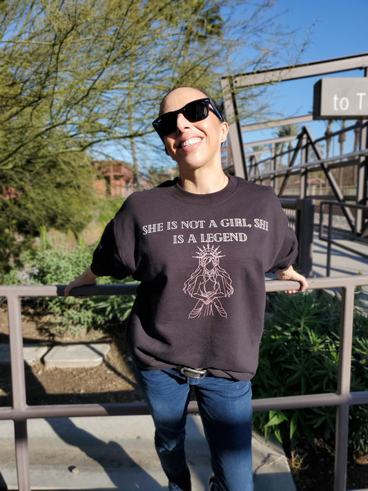 Crystal is 5' tall 95 Lbs wearing a Medium