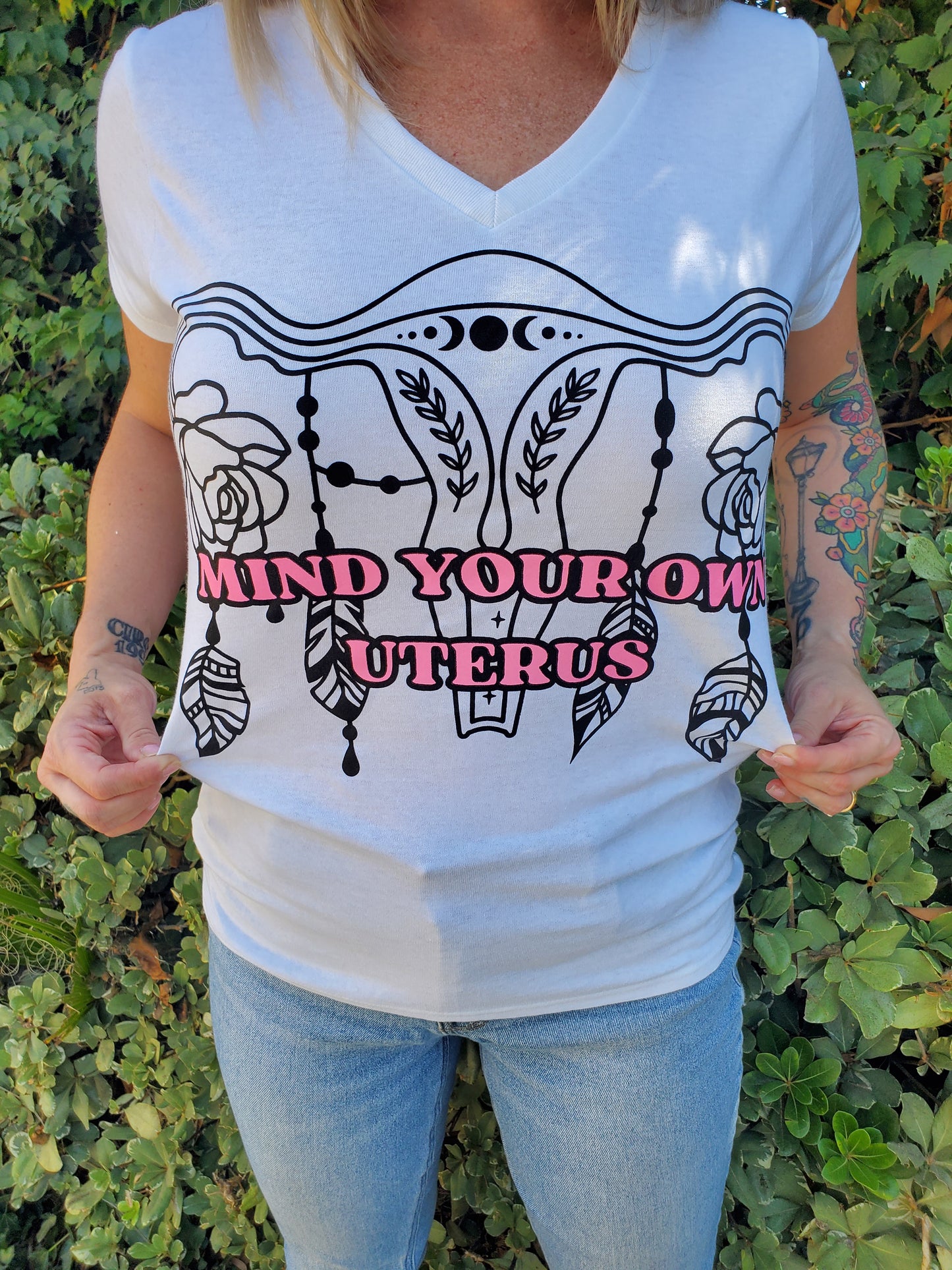 "Mind your Own Uterus" V- neck T